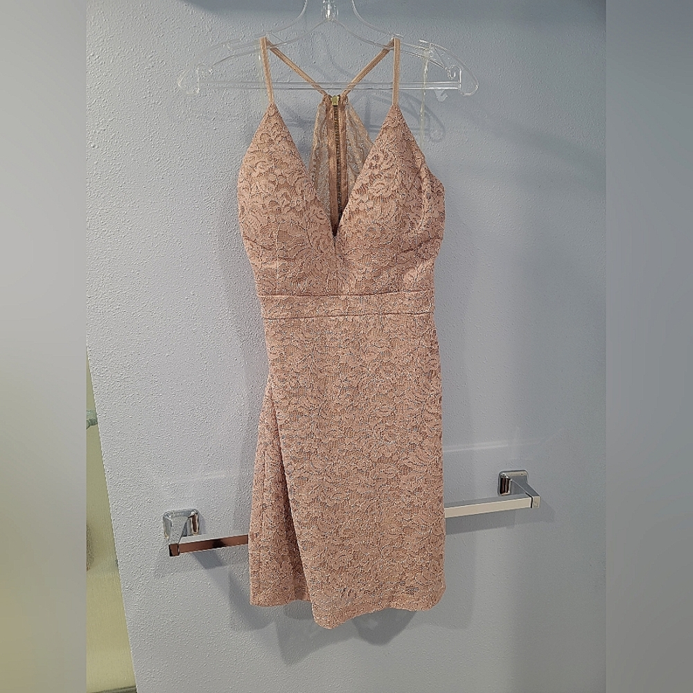 Blush bodycon lace dress size L